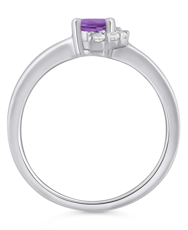 Macy's Amethyst (3/4 ct. t.w.) and White Diamond (1/20 Ring 10k Gold