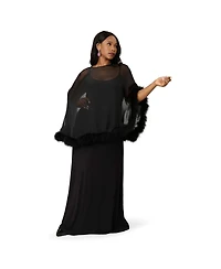 Smak Parlour Women's Plus Cape Maxi Dress