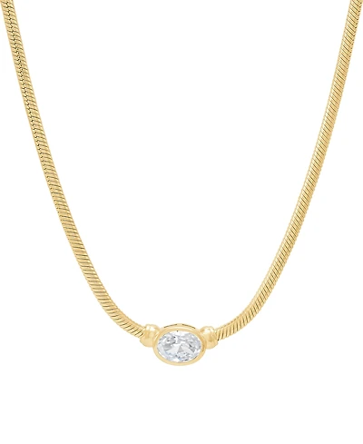 Macy's White Sapphire Necklace (7/8 ct. t.w.) in 14k Yellow Gold-Plated Sterling Silver