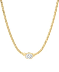 Macy's White Sapphire Necklace (7/8 ct. t.w.) in 14k Yellow Gold-Plated Sterling Silver