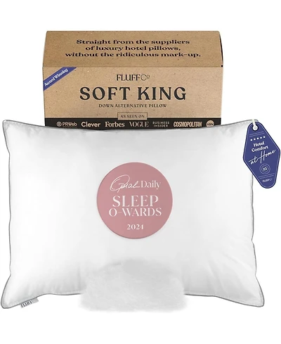 FluffCo Down Alternative Classic Hotel Pillow - King - Soft