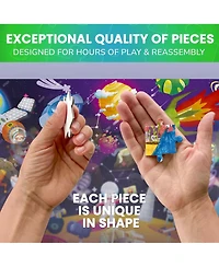 Quokka 4x100 Piece Glow-in-The-Dark Puzzles– Space, Dinosaurs, Animals