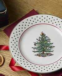 Spode Christmas Tree Polka Dot Dessert Plates, Set of 4