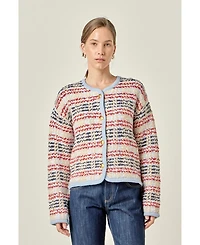 English Factory Women's Textured Stripe Jacket