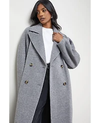 Warehouse Women's Oversized Pleat Back Detail Maxi Coat