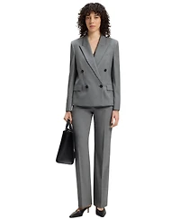 Boss by Hugo Women's Melange Virgin Wool Relaxed-Fit Pants