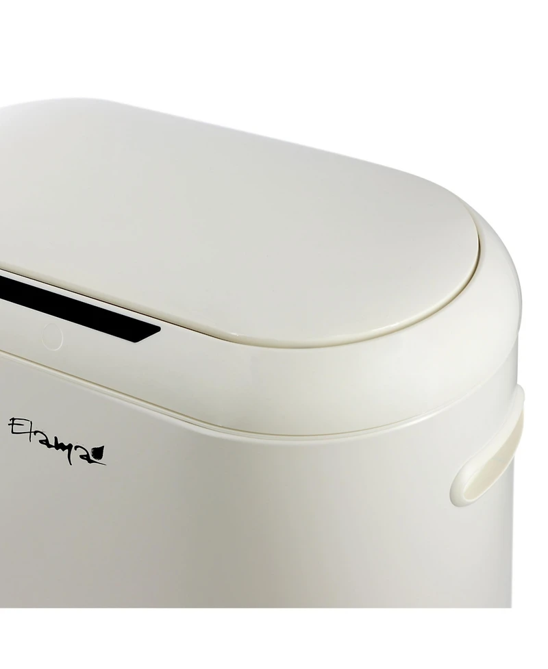 Elama 13 Gallon Automatic Sensor Hands Free Round Top Trash Can in Black