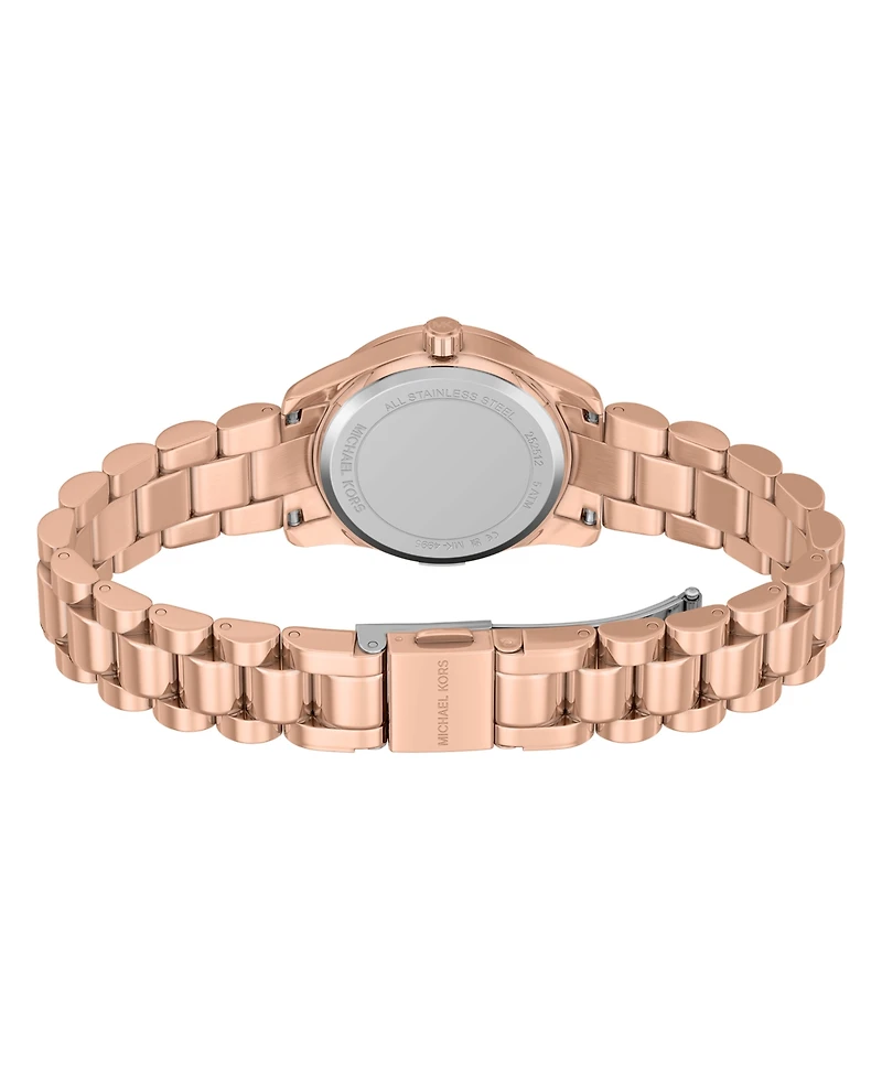 Michael Kors Women's Lexington Three-Hand Rose Gold-Tone Stainless Steel Watch and Jewelry Set, 26mm