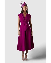 Coast Women's Belted Crepe V-Neck Midi Dress