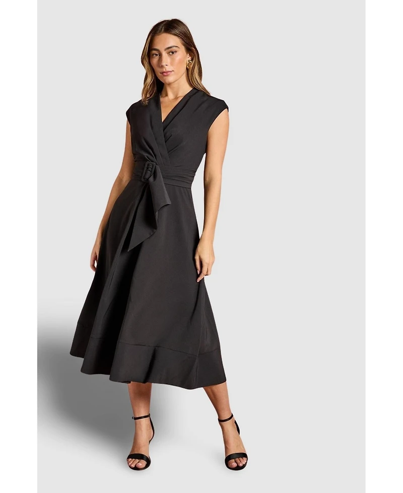 Coast Women's Belted Crepe V-Neck Midi Dress