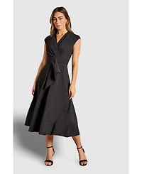 Coast Women's Belted Crepe V-Neck Midi Dress
