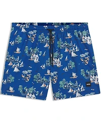Boss by Hugo Men's All-Over Print Logo-Badge Swim Shorts