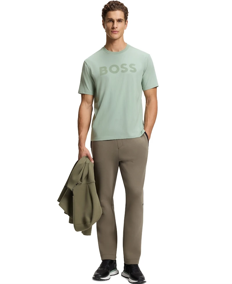 Boss by Hugo Men's Stretch Cotton Tonal Logo Relaxed-Fit T-Shirt