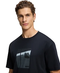 Boss by Hugo Men's Tennis Artwork Pima-Cotton T-Shirt