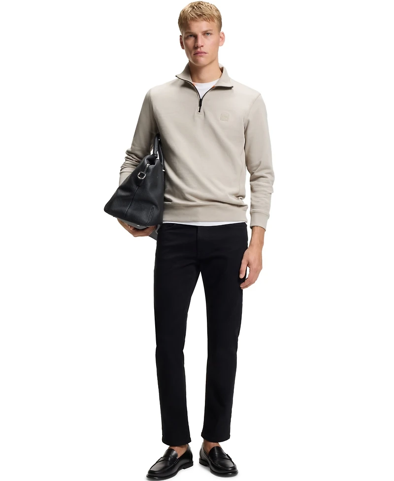 Boss by Hugo Men's Logo Patch Zip-Neck Sweatshirt