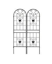 Streamdale Furniture 2 Pack Metal Garden Trellis 71" Rustproof Black