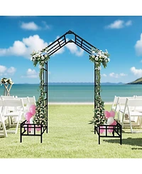 Streamdale Furniture Metal Garden Arch Adjustable Width Black