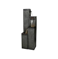 SunJet 4-Tier Modern Water Fountain, Indoor/Outdoor Resin Water Fountains with Soothing Water Sounds, Perfect for Garden, Patio, Home & Office