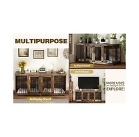 Homsee Dog Crate Furniture with Trays and Divider for Large Medium Dog