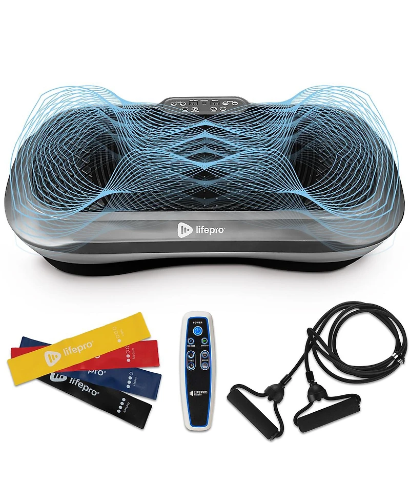 LifePro Vibration Plate – Whole Body Workout Fitness Platform with Loop Bands for Home Training & Exercise Routine