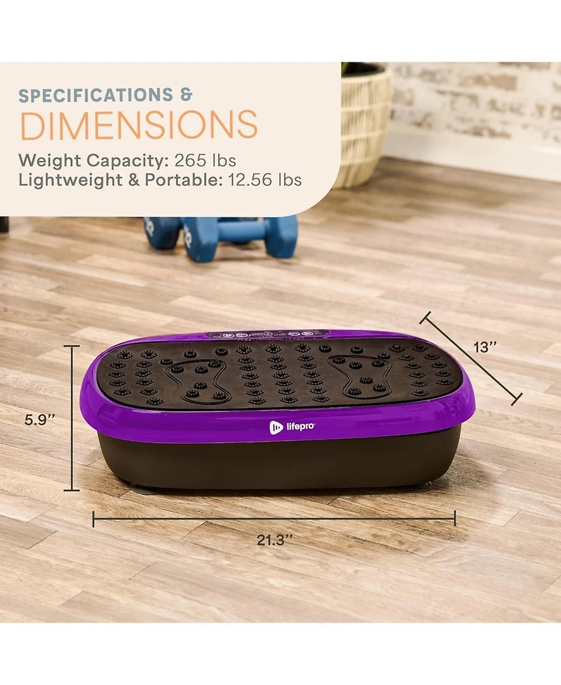 Lifepro Compact Vibration Plate Exercise Machine - Mini Full Body Platform for Lymphatic Drainage & Pain Relief