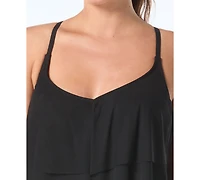 Coco Reef Women's Lotus Ruffle V-Neck Tankini Top