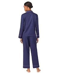 Lauren Ralph Women's Long-Sleeve Top and Pajama Pants, 2-Piece Set