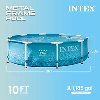 Intex 28207EH 10' x 30" Steel Metal Frame Beachside Swimming Pool w/ Filter Pump