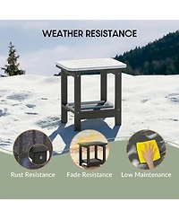 WestinTrends 2-Tier Outdoor Hdpe Modern Adirondack Square Patio Side Table