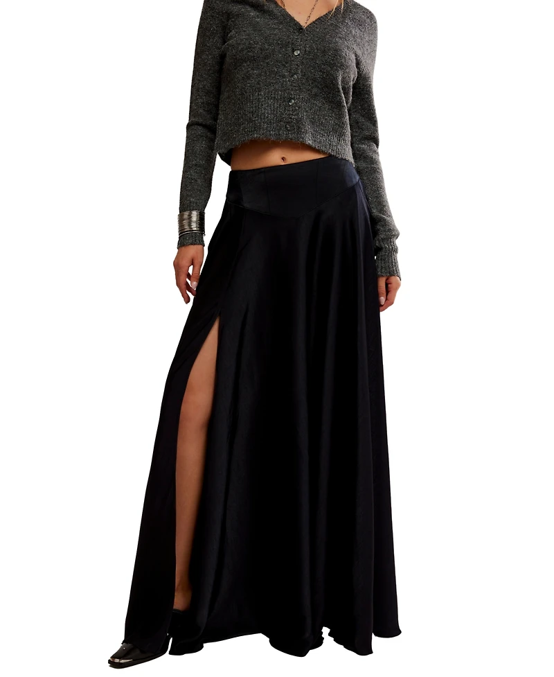 Free People Women's Chilco A-Line High-Slit Maxi Skirt
