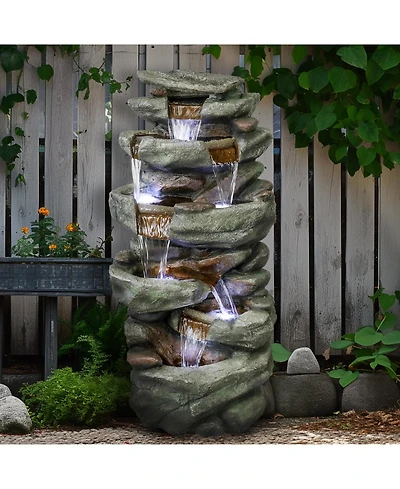 SunJet 40.5” High Rocks Outdoor Water Fountain