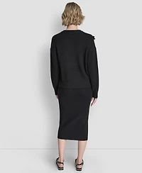 Dkny Women's Long-Sleeve Fringe Sweater