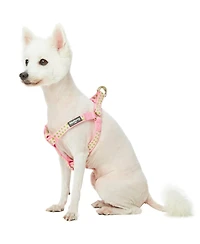 Blueberry Pet Velvety Polka Dot Dog Step-in Harness with Bow