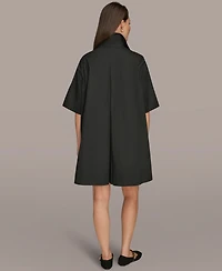 Donna Karan Weekend Women's Elbow-Sleeve Hidden Placket Dress