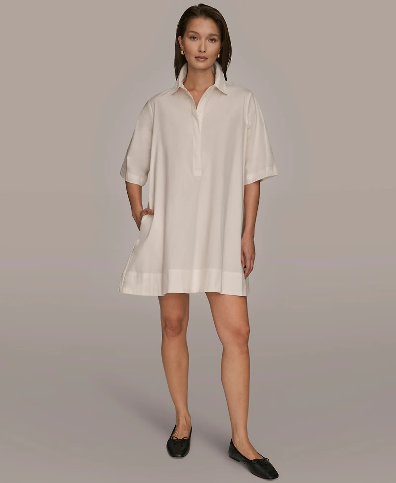 Donna Karan Weekend Women's Elbow-Sleeve Hidden Placket Dress
