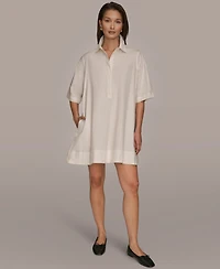 Donna Karan Weekend Women's Elbow-Sleeve Hidden Placket Dress