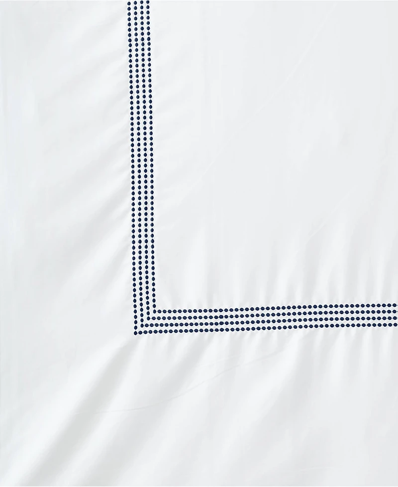 Lands' End 400 Thread Count Premium Supima Cotton No Iron Sateen Embroidered Duvet Bed Cover