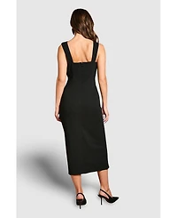 Coast Women's Strappy Mix Fabric Pencil Midi Dress