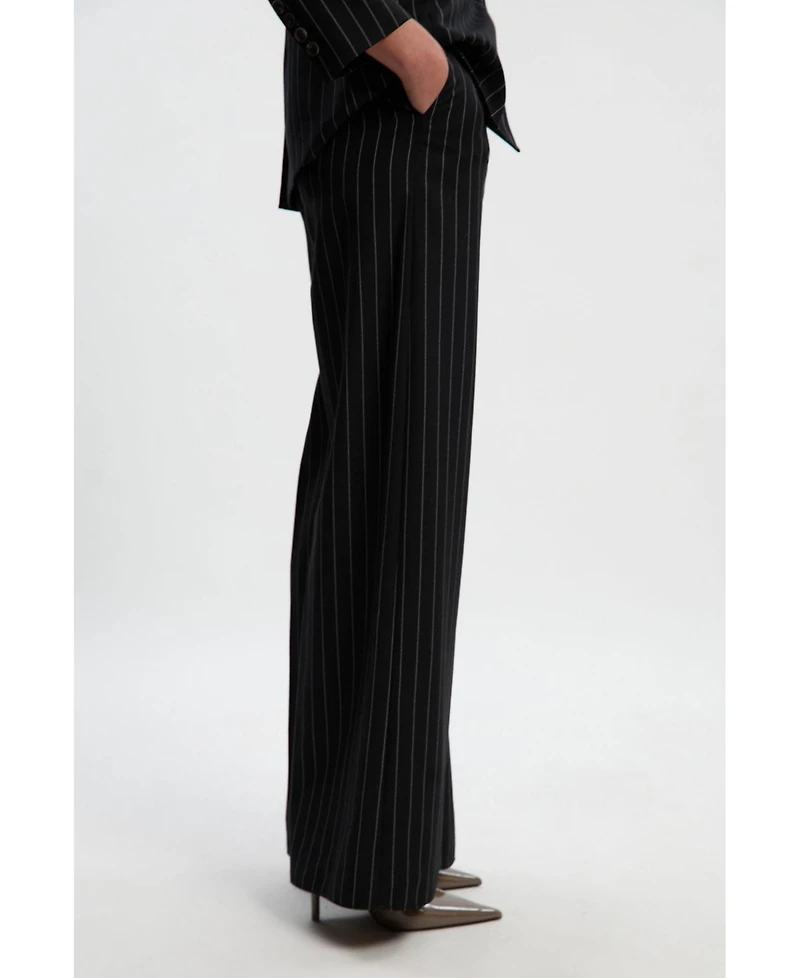 Karen Millen Women's Pinstripe Wide Leg Trouser