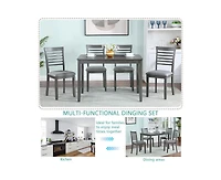Casainc 5-Piece Modern Dining Set with Rectangular Wood Table and 4 Upholstered Chairs