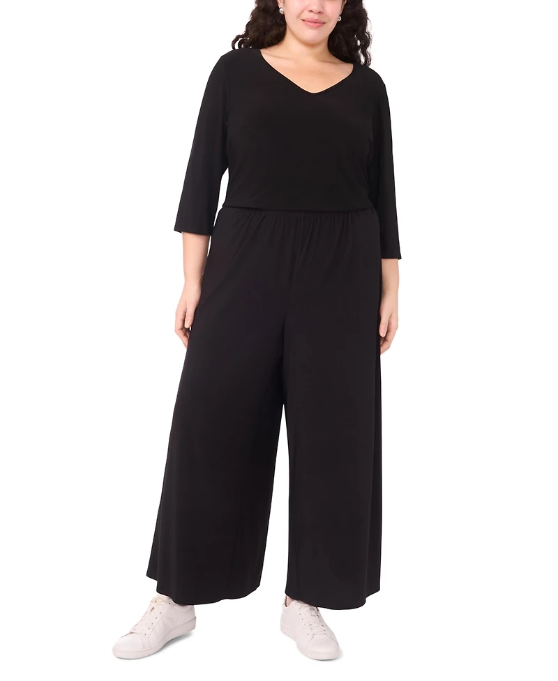 Vince Camuto Plus Solid Pull-On Wide-Leg Pants