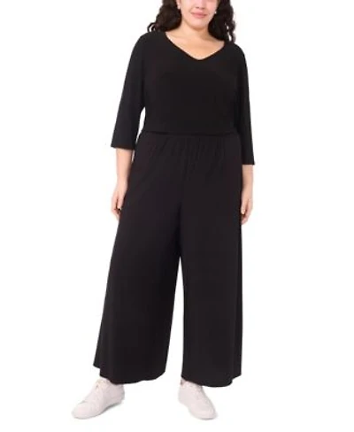 Vince Camuto V Neck 3 4 Sleeve Top With Back Keyhole Pull On Wide Leg Pant