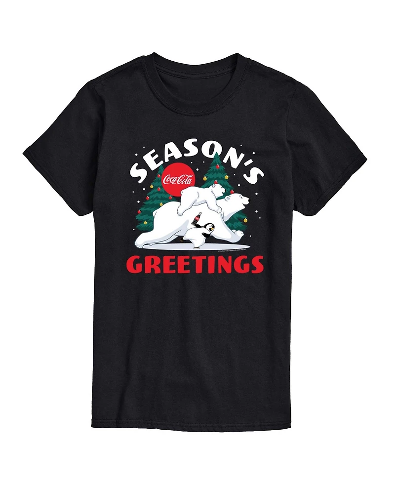 Airwaves Men's Coca-Cola Seasons Greetings Polar Bears Short-Sleeve Graphic T-Shirt
