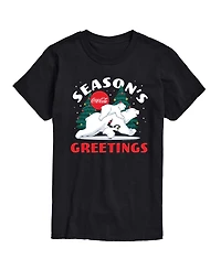 Airwaves Men's Coca-Cola Seasons Greetings Polar Bears Short-Sleeve Graphic T-Shirt