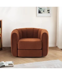 Streamdale Swivel Accent Barrel Chair, Modern Upholstered Round Armchair for Living Room