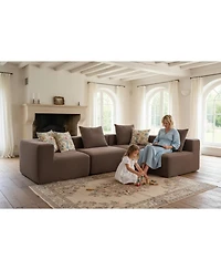 Streamdale Furniture Modular Sectional Sofa, Full-Foam, Textured Brown Upholstery,