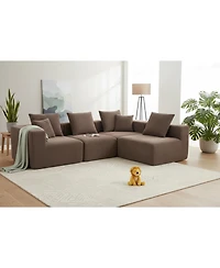 Streamdale Furniture Modular Sectional Sofa, Full-Foam, Textured Brown Upholstery,