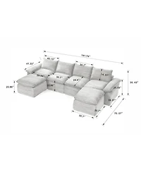 Streamdale Furniture Streamdale Modern corduroy cloud sofa