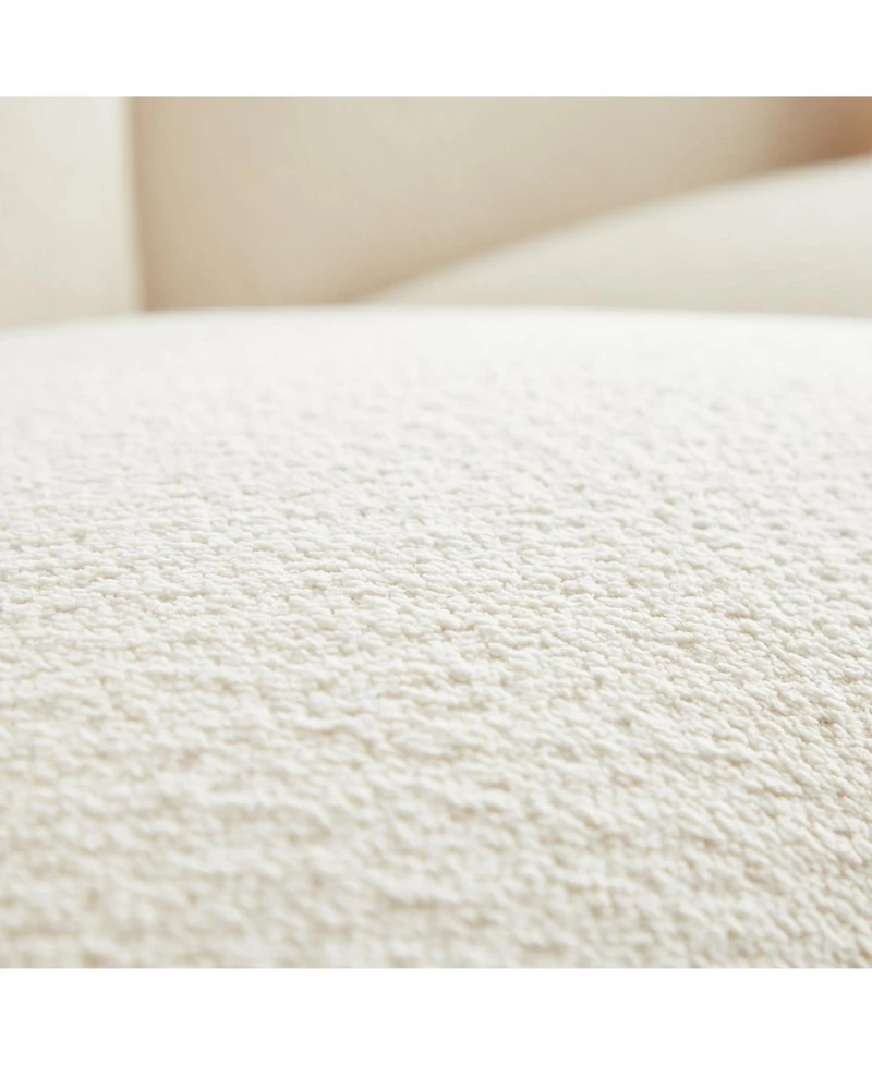 Streamdale Oversized Sherpa Loveseat Sofa with Metal Legs, 3 Seater Couch - White