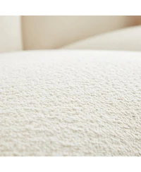 Streamdale Oversized Sherpa Loveseat Sofa with Metal Legs, 3 Seater Couch - White